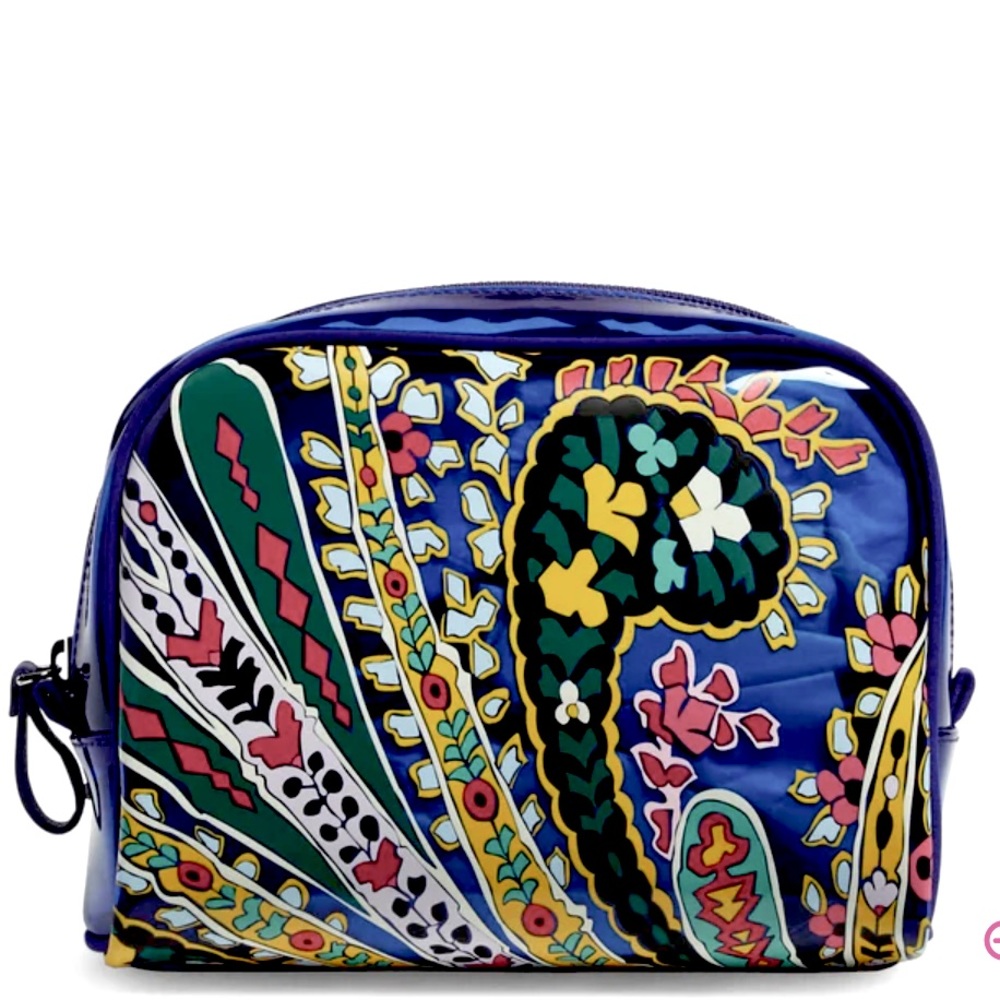 NWOT Vera Bradley Plastic-Lined Medium Cosmetics Makeup Bag Romantic Paisley